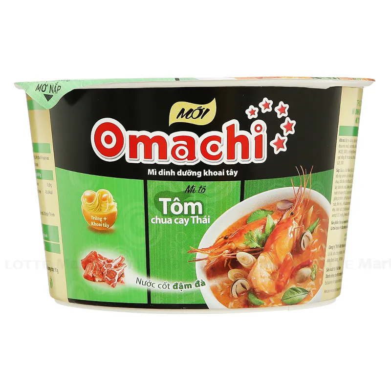 Mì Khoai Tây Omachi Tôm Chua Cay 5 Sao Tô 90g