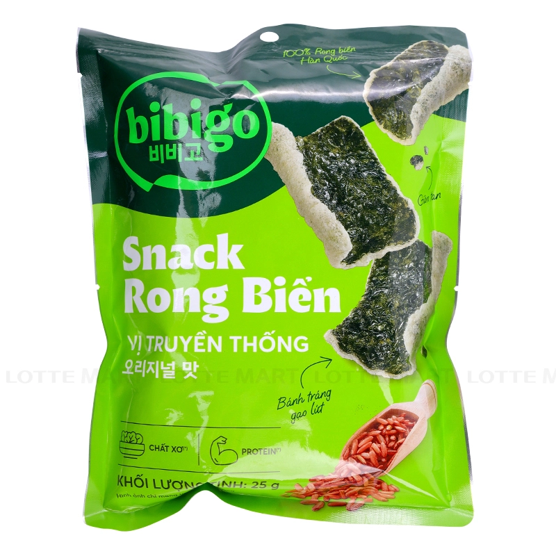 Bánh Snack Rong Biển bibigo Vị Truyền Thống Gói 25G