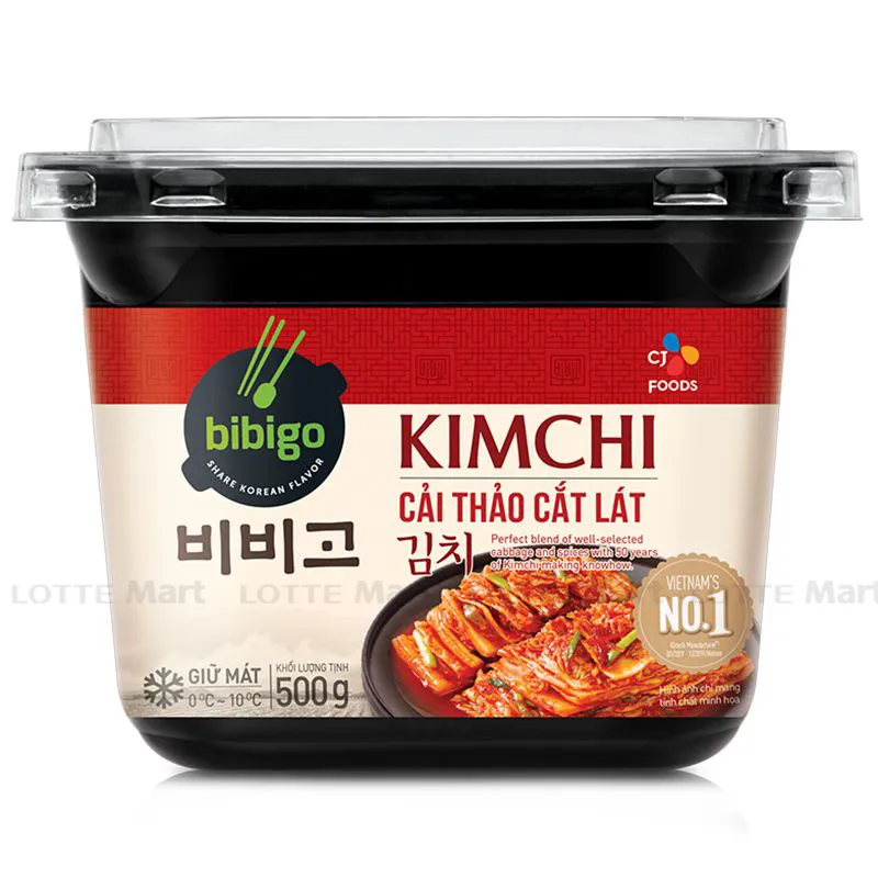 Kim Chi Cải Thảo Cắt Lát Bibigo Ông Kim Hộp 500g