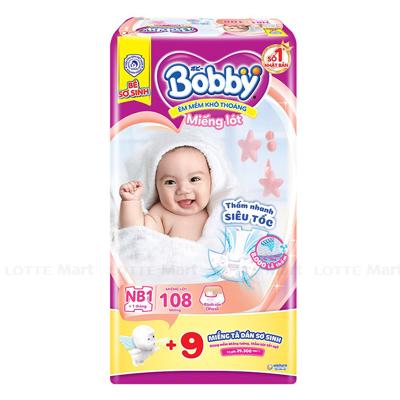 Miếng Lót Sơ Sinh Bobby Dưới 1 Tháng Tuổi 108 Miếng